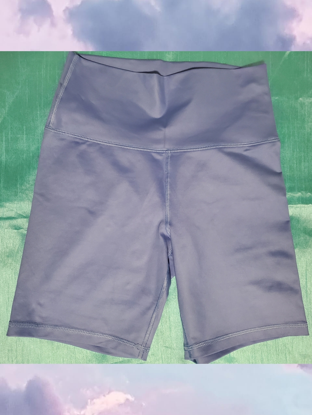 aerie High-Rise Bike Shorts in Slate Blue